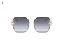 Sonnenbrillengestell Luxus Damen Pearl Square Fashion Shades UV400 Vintage Brille