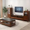 Solid Wood Tea Table tv -kast Noordelijke moderne eenvoudig lichte luxe vuursteen vloer kast kleine appartementen set combinatie