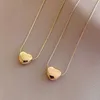 Klassisk guldfärg rostfritt stål halsband för kvinnor smycken pärlor hjärtformad hänge halsband födelsedagspresent