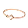 Korean Version of Fashion Trend All-match Geometric Lucky Four-leaf Clover Bracelet Rose Gold Bracelet Feminine Open Hand Accessories