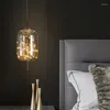 Lampy wiszące nowoczesne netto czerwony nocny żyrandol LED LUKA LUXU LONG LINIA ODDZIELA sztuka pełna gwiazd El Bar Glass