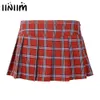 Skirts Ladies Japanese School Girls Skirt Sexy Micro Mini Preppy Plaid Scottish Grid Miniskirt Fancy Parties Clubwear 230519