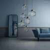 Pendant Lamps Minimalist Modern Vintage Design Grey LED Glass Hanging Light For Bedroom Dining Living Room Restaurant Hall Home Decor