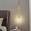 Pendant Lamps Modern LED Living Room Chandeliers Dining Table Ceiling Chandelier Kitchen Hanging Light Fixture Copper Color Indoor Lighting