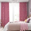 Kurtyna różowa gwiazda księżyca Dziewczęce Dziewczyny Zasłony okienne pokój termiczny do sypialni wystrój domu