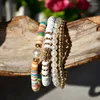 Strand 2023 Beach Style Golden Bracelet Mujer Perla Color Soft Pottery Pastoral Hand-beaded Fashion Jewelry Gift