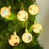 Party Decoration Christmas LED Lights Ball Xmas Tree Snowflake Elk Pattern Hanging Pendant Ornaments Home Decorations Year Gift Decor