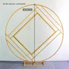 Party Decoration Circle Wedding Arch Marriage Backdrop Background Metal Creative Ring Inner Rectangle Grid Home PartyParty