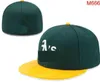 Oakland Baseball Team Volledig gesloten caps Summer Sox La Ny als brief Gorras Bones Men Women Women Casual Outdoor Sport Flat gemonteerde hoeden Chapeau Cap Casquett A2