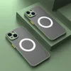 Gommage sensible à la peau Étuis transparents Magsafe Étui de charge magnétique sans fil pour iPhone 14 12 11 13 Pro Max Mini XR Xs 7 8 Plus SE Couverture en acrylique dur