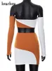 Abito a due pezzi Hawthaw Donna Manica lunga Crop Top Minigonna Set Outfit Streetwear Abbigliamento autunnale Articoli all'ingrosso per le imprese 230518