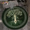 Carpets Gothic Mystic Forest Mat Cat Round Rug Pentagram Carpet Moon Satanic Round Rug Chair Round Mats Doormat Goth Witch Home Decor T230519