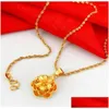 Hanger kettingen dames ketting 24k gouden bloem hart sleutelbeen voor jubileum sieraden luxe geschenken drop levering hangers dh7zi