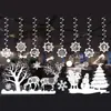 Decorazioni natalizie Ornamenti Adesivi per finestre a colori Bianco Fiocco di neve Wall Dress Up Seamless