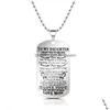 Pendant Necklaces To My Son Daughter I Want You Believe Love Dad Mom Family Necklace Stainless Steel Jewelry Drop Delivery Pe Dhgarden Dhyg2