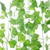 Decorative Flowers Artificial Ivy Leaves Garland Fake Foliage Home Garden Decoration Wedding Party Creeper Silk Hanging Wreath Green Plants