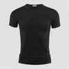 T-shirts hommes T-shirt pour hommes couleur pure col en V hauts à manches courtes T-shirts hommes T-shirt collants noirs homme T-shirts fitness pour vêtements masculins TDX01 230519