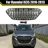 Gloss Black lub Chrome Car Kratka górna Grille Grill Przednia kratka chłodnicy pasująca do Hyundai IX35 2010-2013 ABS AKCESORIA