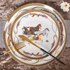 Plates Plate Decorative Tray Bone China Dinnerware Set Utensil Serving Tableware Dessert Salad Dish Home Decor