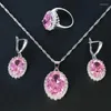 Necklace Earrings Set Luxury Bridal Wedding Jewelry Women's White Gold Plated Inlay Cubic Zirconia Gems Crystal Gifts