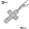 Подвесные ожерелья Jinao Fashion Cross Ожерелье кубическое циркон заморожены в цепочке