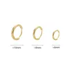 Brincos de argola 1 par de Huggie minimalista para mulheres 6mm/8mm/10mm/12mm de jóias redondas de prata dourado