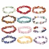 Charm Armband 5 PCS Fashion7 Healing Armband Oregelbundet Natural Gemstone Chip