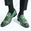 Hufeisen Patchwork Leder mit Schnalle PU Emed Slaafers Decoration Business Kleid Fashion Männer Single Schuhe 230518 712