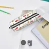 Mushroom Design Square Pencil Case Aesthetic Forest Print School Boy Girl Leather Box Kawaii Zipper Pen Pouch