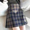 Spódnice Kobiety Plaid A-Line Hip-spirt All-Match 5xl Korean Style Slim Fashion Vintage Preppy Student Street Chic Faldas Elegant 230519