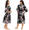Женская халата шелковая кимоно-хала для халат женские розы