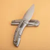 Specialerbjudande KS5510 Flipper Folding Knife D2 Satin Blade CNC Rostfritt stål/kolfiberhandtag Bollbärande snabba EDC -fickknivar med detaljhandelslådan
