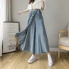 Saias de verão elástica de saia plissada feminina sira coreana chiffon calça alta cintura casual perna largura rua de calça 230519