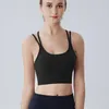 Lu 08 Yoga Sports Bras Back Strap Cross för kvinnor Breasted Fitness Bra Lady Push Up Seamless Gym Tank Crop Top Running Gym