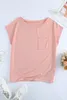 pink Pocketed Tee with Side Slits 2023 Hot New 50mQ#