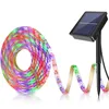 Paski RGB zasilane słoneczną LED Pasek 150 diody LED 2835 SMD Wodoodporny i IP65 Elastyczne regulowane światła sznurkowe Tape Tape Tape Slawped