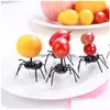 Forks Ant Tooticks Fruit Desser Fork 12pcs/partie wielokrotnego użytku dla zwierząt na przekąskę do ciasta