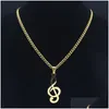 Pendant Necklaces Fashion Stainless Steel Music Note Pendants For Men/Women Chain Jewery Collares Para Mujer N1143S06Pendant Drop De Dhokd