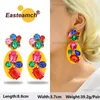Boucles d'oreilles pendantes vacances multicolore cristal géométrique goutte pour les femmes à la mode Boho luxe oreille accessoires pendentif déclaration bijoux