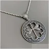 Pendant Necklaces Dragonfly Round Pendants Choker Necklace For Women Vintage Temperament Unique Charms Chain Female Accessories Part Dh03C