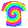 メンズTシャツNovedad de Verano Camiseta 3d Para Hombre Divertida Blanca a la Moda Colorida