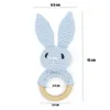 Rattles Mobiles Lets Make Baby Rattle 1pc Rabbit Crochet Molars Log Animal Teether Safe Wooden Toys Mobile Pram Crib Ring Children Product 230518