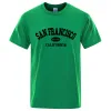 Sanfrancisco EST 1776 캘리포니아 편지 티셔츠 남성 패션 오버 사이즈 탑 여름 Tshirt 느슨한 디자이너 럭셔리