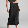2023 nouveau Sexy femmes robe fendue Wrap hanche robe d'été femmes taille haute couleur unie robe fendue mode jupe serrée P230519