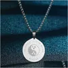 Pendentif Colliers En Acier Inoxydable Taiji Yin Et Yang Collier Pour Hommes Bijoux Dudeism Charme Taoïsme Femmes Giftpendent Drop Delivery Pe Dhapr