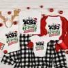 Family Matching Outfits 2022 Family Christmas Shirt Cotton Family Matching Set Mom and Dad Child T-shirt Baby Jumpsuit Matching Top Christmas Clothing Gift G220519