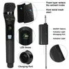 Microphones Rechargeable Wireless Microphone Battery 2000mAh UHF Dual Handheld Mic with Receiver For Karaoke Party Home Meeting 230518