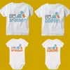 Dopasowanie rodzinnych strojów Big Brother/Cousin Little Brother/Sousin Shirt Dinosaur T-shirt Bodysuit Bodysuit Home Home Home Bodysuit and T-Shirt G220519