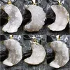 Nuova collana con ciondolo a forma di luna di cristallo di pietra originale naturale per regali di collana geometrica di cristallo irregolare da donna