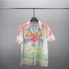 Heren designer shirt zomer zomerkorte mouw casual button up shirt bedrukt bowling shirt strand stijl ademende t-shirt kleding #61